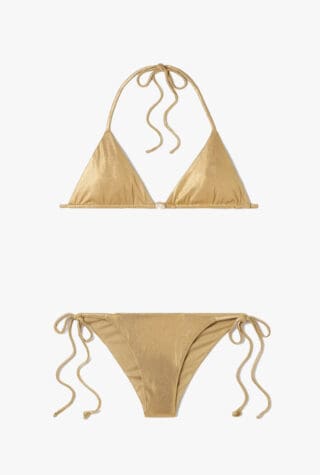 Sara Cristina pearl-embellished triangle bikini