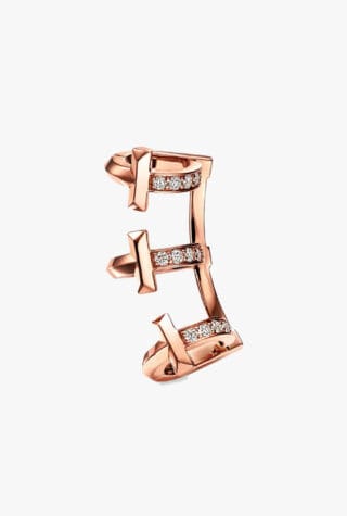 Tiffany T T1 18ct rose-gold and brilliant-cut diamond ear cuff