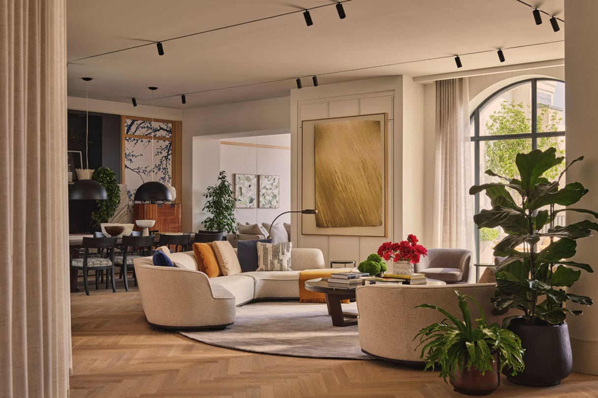 the whiteley clock tower apartment living room