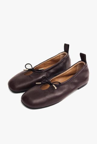 Alohas Rosalind Brown Leather Ballet Flats