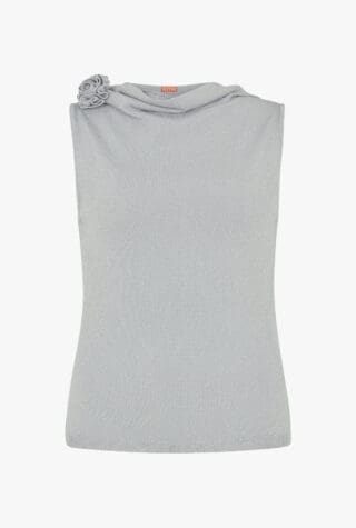 Kitri Genevieve Silver Knit Top