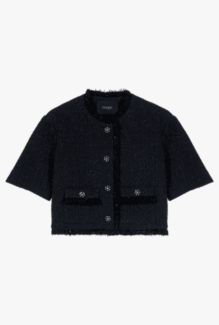 Maje shiny tweed shirt jacket