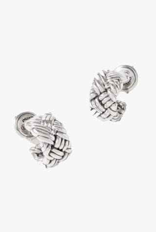 Bottega Veneta Intrecciato sterling silver earrings