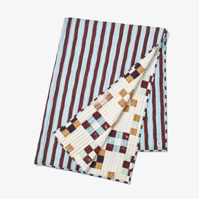 Damson Madder bedding throw