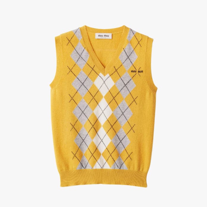 Miu Miu Cashmere argyle Sweater Vest