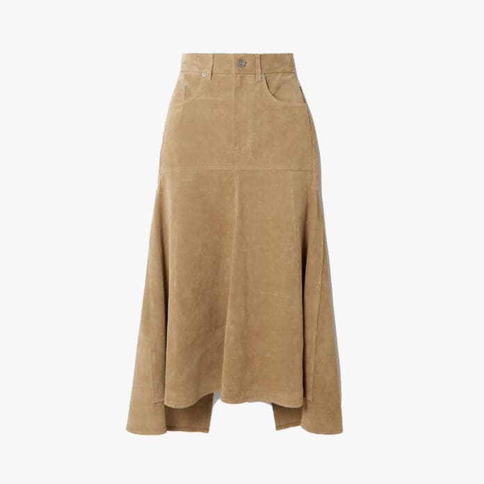 Victoria Beckham panelled suede midi skirt