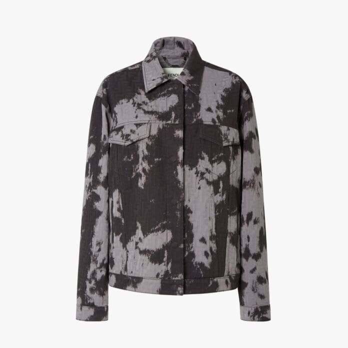 FENDI Black animalier FF denim jacket