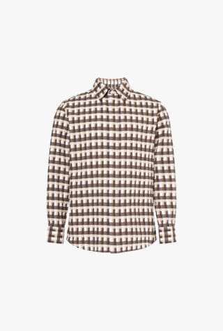 Bottega Veneta Check-Print Relaxed-Fit Cotton-Poplin Shirt