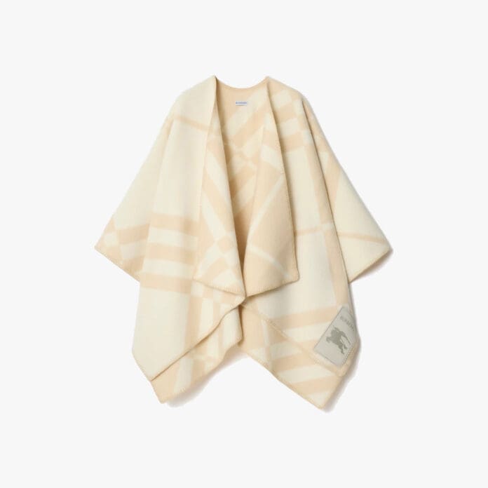 Burberry Check Wool Cashmere Cape