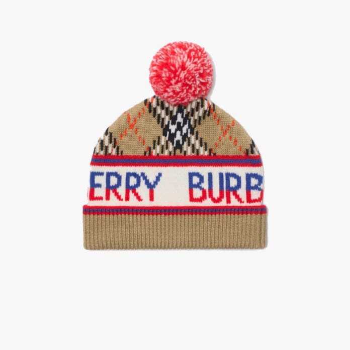 Burberry check wool beanie 