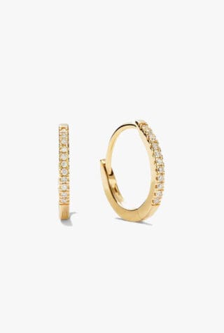 Mejuri diamond huggie hoops