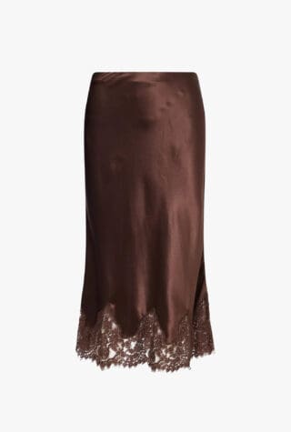 Reformation Carolina Lace-Trim Silk Midi Skirt