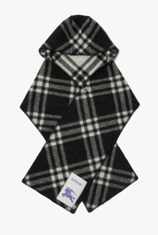 Burberry check wool hooded scarf