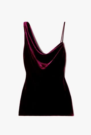 Dries Van Noten Asymmetric draped velvet top