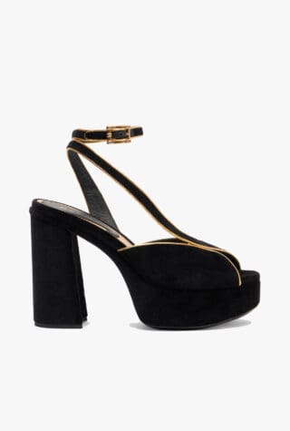 Etro Asymmetrical velvet platform sandals