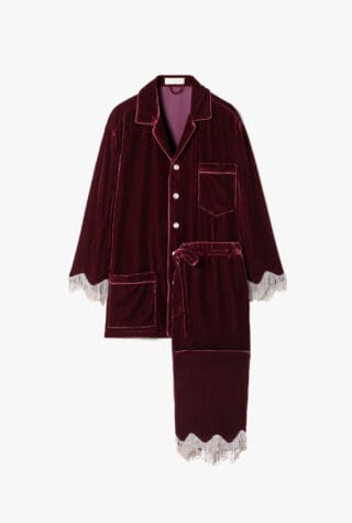 Olivia von Halle Fifi velvet pyjama set