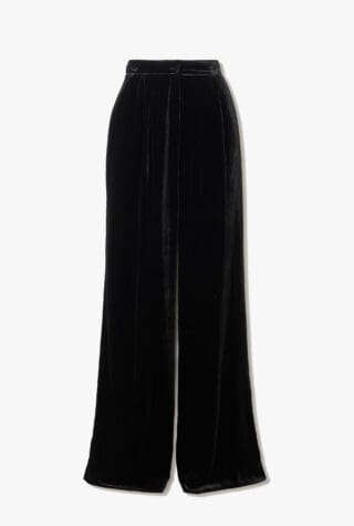 Saloni velvet wide-leg trousers