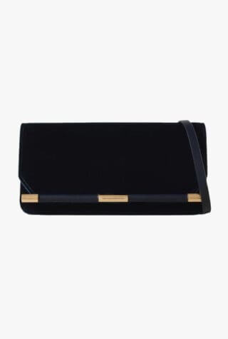 Victoria Beckham 202 leather-trimmed velvet clutch