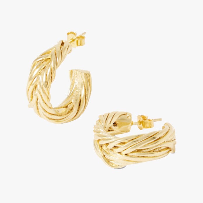 YSSO Thread gold-plated earrings