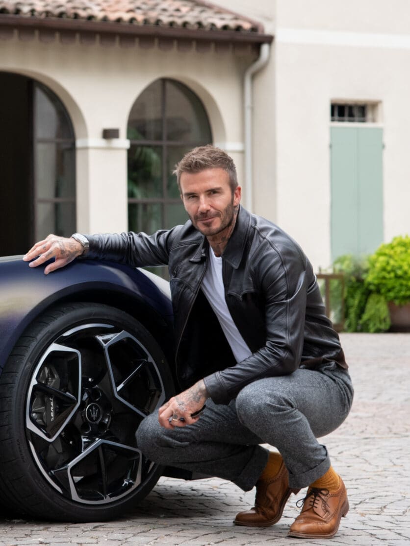 david beckham in flannel trousers