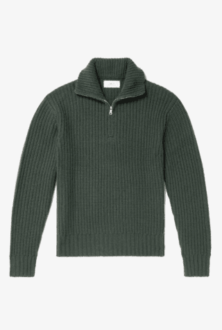 MR P. Ribbed Half-Zip Sweater