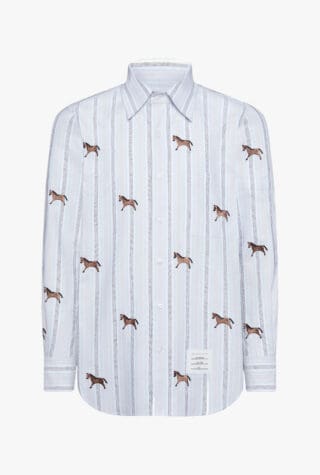 Thom Browne button-fastening horse-pattern shirt