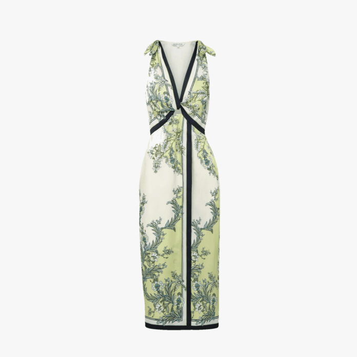 Veronica Beatd Kaliza scarf-print midi dress