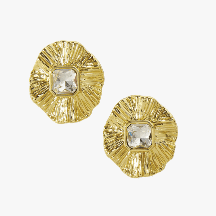 Veronica Beard Gold floral earrings