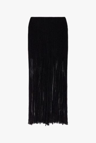 Alaïa Knitted fringed midi skirt