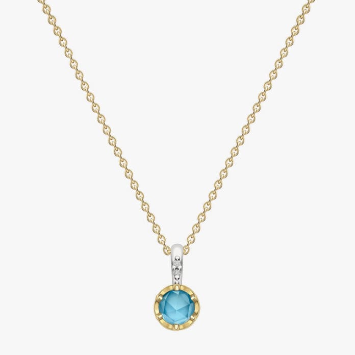 Dinny Hall March Aquamarine Birthstone Pendant Necklace