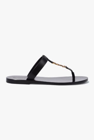 Saint Laurent Cassandre leather thong sandals
