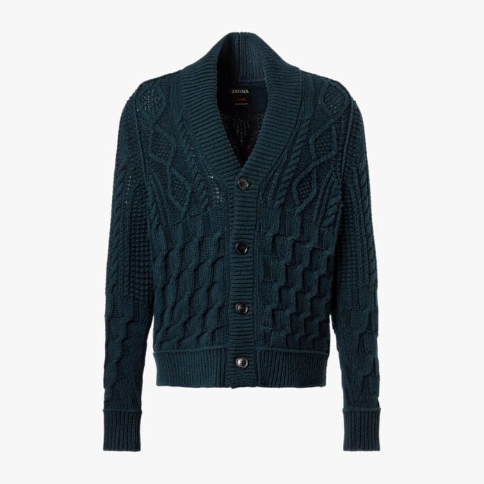 zegan cable knit cardigan