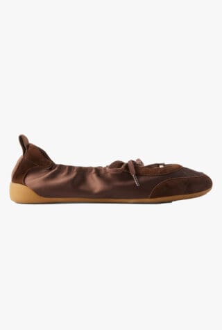 Chloe Kick suede-trimmed satin sneakers
