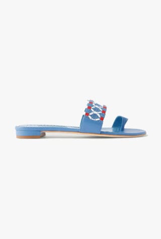 Manolo Blahnik Brava raffia-trimmed sandals