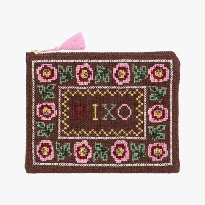 Rixo embroidered pouch