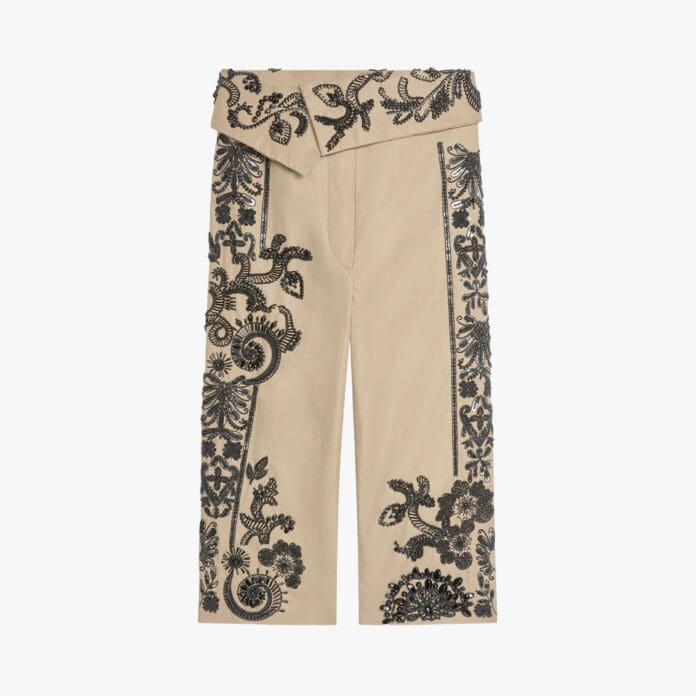 Dries Van Noten embroidered capri pants