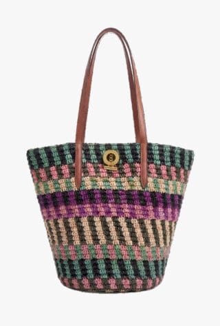 Raffia anchor basket tote