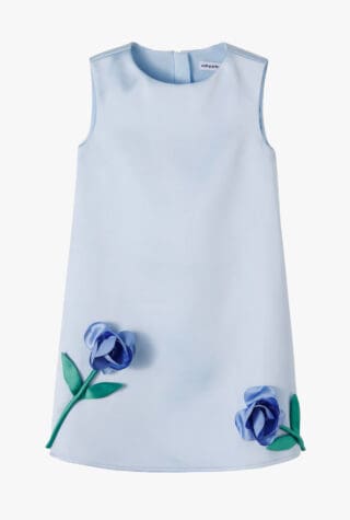 Self-Portrait floral-appliqué satin dress