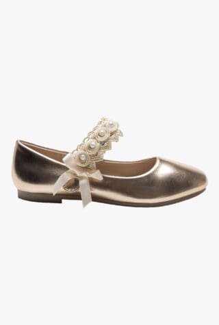 Tulleen rose-appliqué ballerina shoes