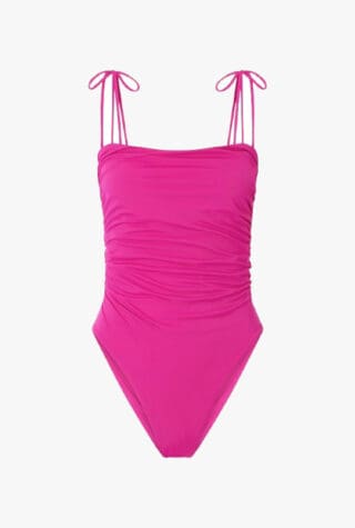 Sara Cristina Sand ruched swimsuit